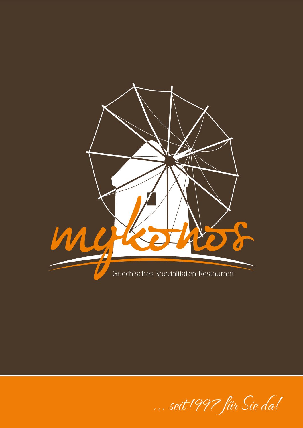 Titelseite der Mykonos Speisekarte